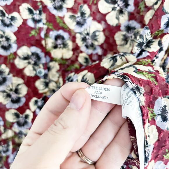 Madewell Drawstring Ruffle Hem Top in Viola Floral - Picture 9 of 10